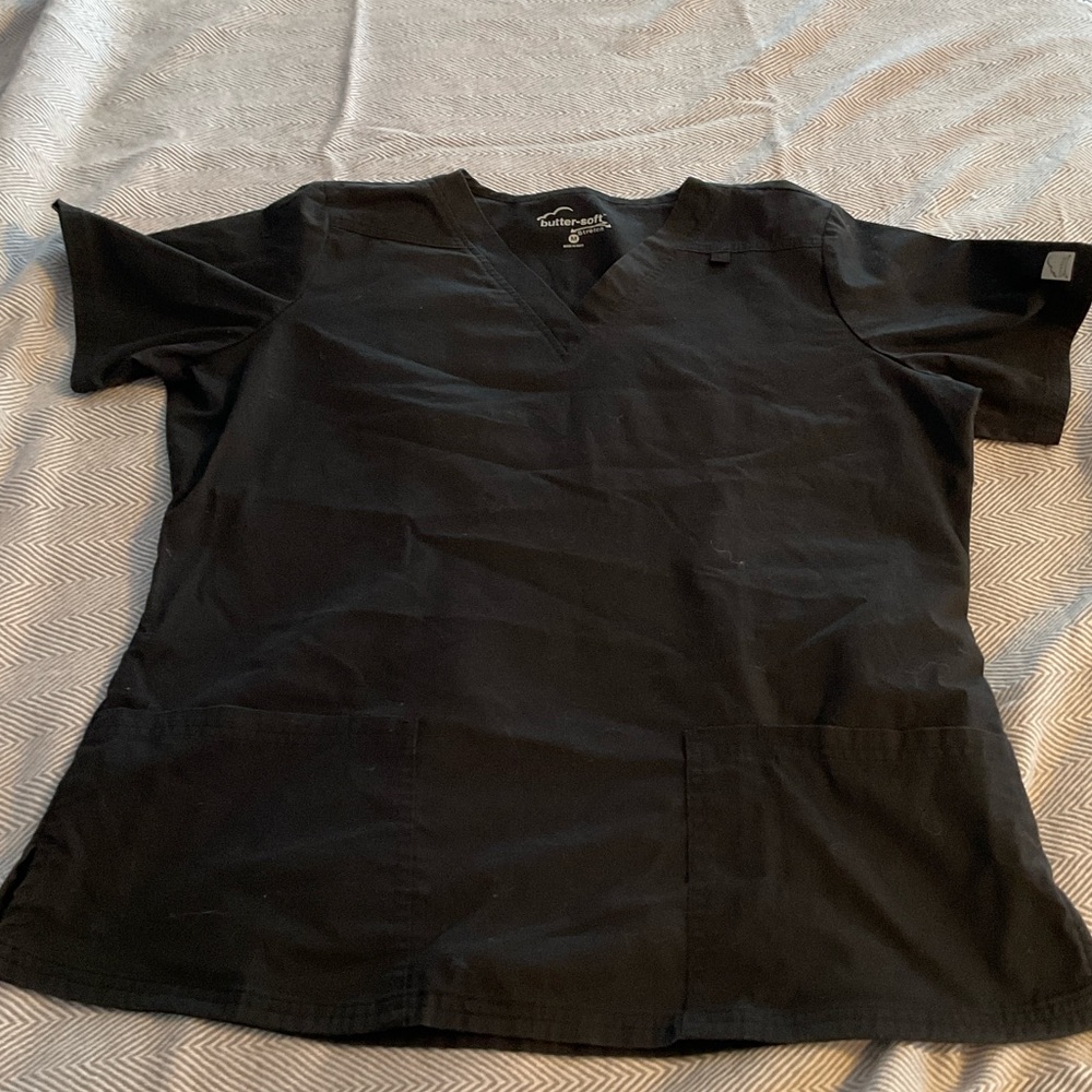 Scrub Black short sleeve butter soft scrub top, medium